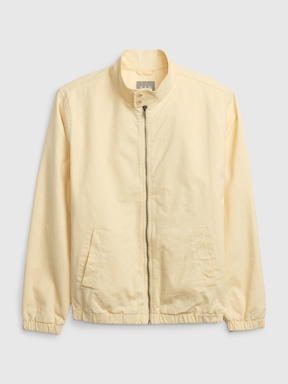 GAP Harrington Cotton Stand Funnel Collar Jacket in butter yellow bomber large